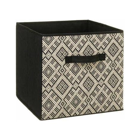 SCATOLA PER SCAFFALI 31x31cm nero e beige Etnico (1/2)