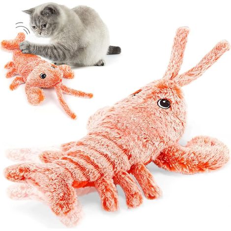 Jouet interactif en forme de homard pour chat, jouet pour chat en mouvement activé par le mouvement, avec paquets d'herbe à chat, rechargeable par USB, lavable, jouet d'exercice en peluche pour (1/5)