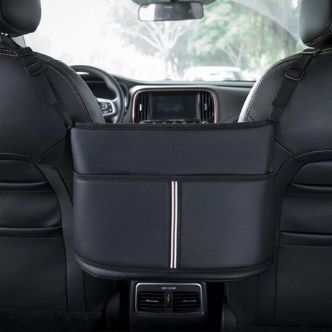(Standard-B) Boîte de rangement en cuir pour dossier de siège, porte-sac à main de voiture, organisateur d'espace entre les sièges, combleur d'espace entre les sièges avant, étui de rangement pour acc (1/5)