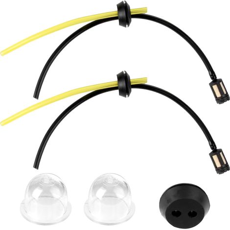 Lot de 5 - Durite Essence - Filtre Carburant - Compatible Moteur 2 Temps 4 Temps - Pour Tondeuse Taille-Haie Débroussailleuse - Noir Jaune - 26cm 14,5cm