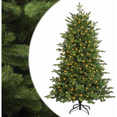 Artificial Hinged Christmas Tree 150 cm 150 LEDs Warm White vidaXL (1/5)