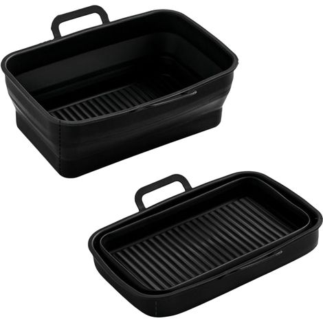 Récipient pour friteuse à air rectangulaire pliable en silicone (1/5)