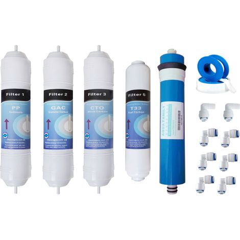 Jeux 4 filtres + membrane 50 GPD osmose inverse compatible