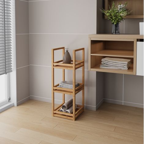 Mobile bagno scaffale 3 ripiani bamboo 70 cm OKMYHOME (1/5)