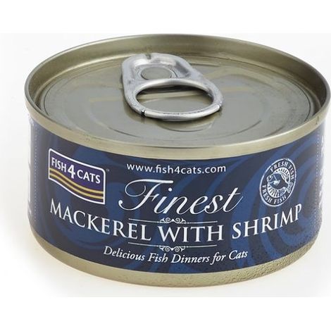 Fish4Cats - Sgombro con gamberetti - Cibo umido per gatti 70 g (1/4)