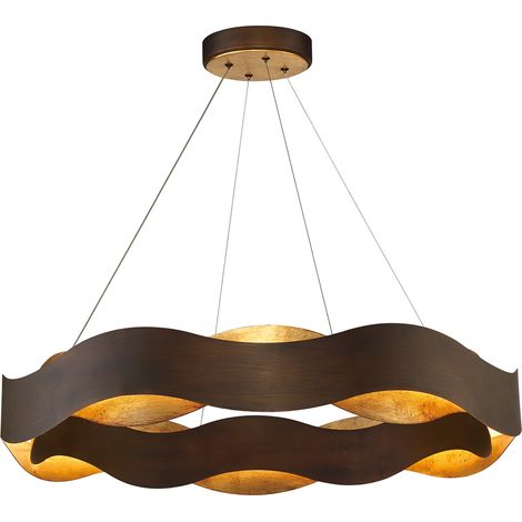 Lampada sospesa moderna tonda Ø85 bronzo oro LED 105W Vaughan (1/5)