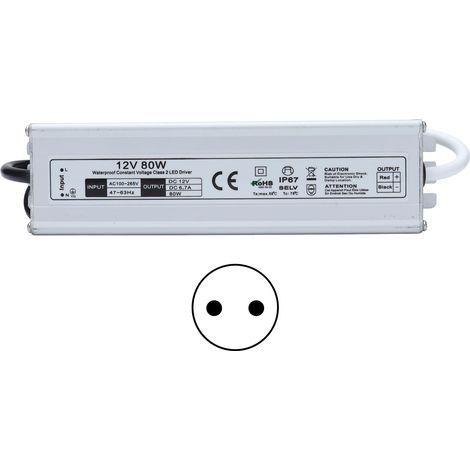 Alimentation LED étanche IP67 haute efficacité, stable et sécurisée, protections multiples, entrée AC 100-265V avec prise EU, sortie 12V (1/5)