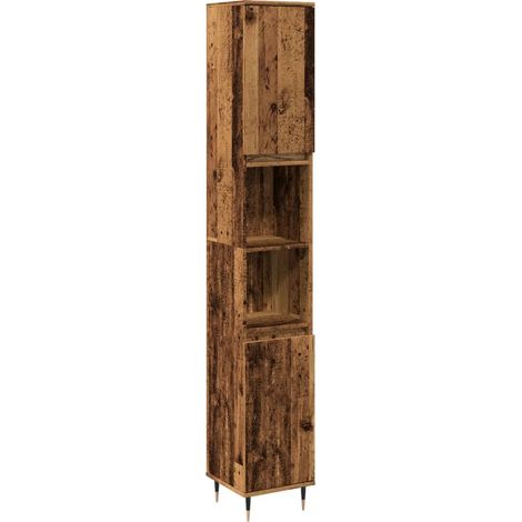 Maison Exclusive - Armadietto Bagno Legno Antico 30x30x190 cm in Legno Multistrato