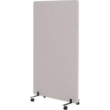 [NON UTILIZZATO] Parete divisoria acustica HHG-957, divisore separè per ufficio, bacheca, a doppia parete, arrotolabile, in stoffa/tessuto, 147x80 cm, beige (1/5)