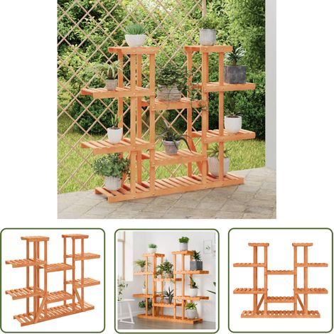 The Living Store Support à fleurs 110x25x110,5 cm bois massif de sapin - Support Plante - Jardinerie - Rangement Plantes - Meuble Extérieur - Déco Intérieur (1/5)