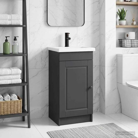 vidaXL Mobile da bagno con lavabo Nero 42 x 40 x 84,5 cm