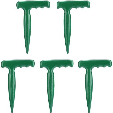 Puncher De Sol De Jardin, 5pcs Poignée De Jardin en Plastique De Poche Trou Poinçon Creuser Trou Outil pour Semis Transplantation Plantation (1/5)
