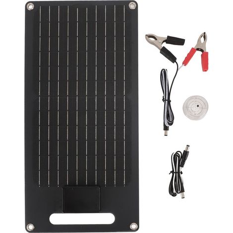 Panneau solaire haute efficacité 50W 12V avec double chargeur USB pour batteries de véhicules et de téléphones portables. (1/5)