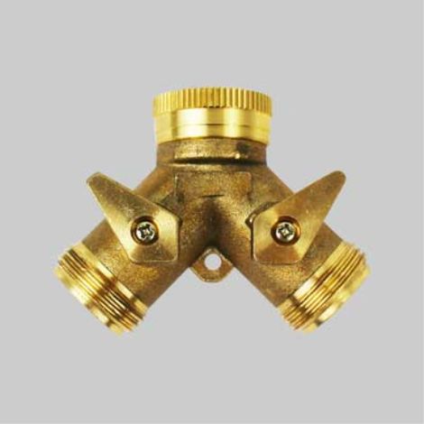 Presa rubinetto doppia uscita in ottone f 3/4" x m 3/4" x m 3/4" IDEAL STAR (1/5)
