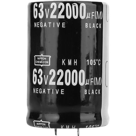 Condensateur électrolytique aluminium 63V 22000µF 35x50mm pour circuits électroniques (1/5)