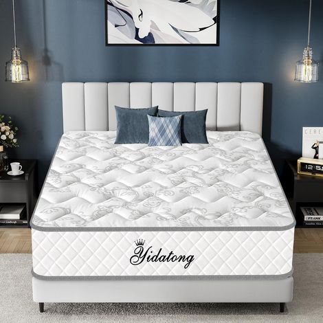 Matelas mémoire de forme et ressorts ensachés 140x190 cm - Ép 25 cm,YIDATONG - 8 zones de confort - Hypoallergénique