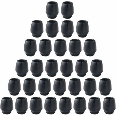 SiliCône Table et Chaise Antidérapantes Pieds, 32 Pièces Chaise Casquettes Pieds de Chaise Protecteur pour Jambes de Meubles Rondes Noir(12-16mm)