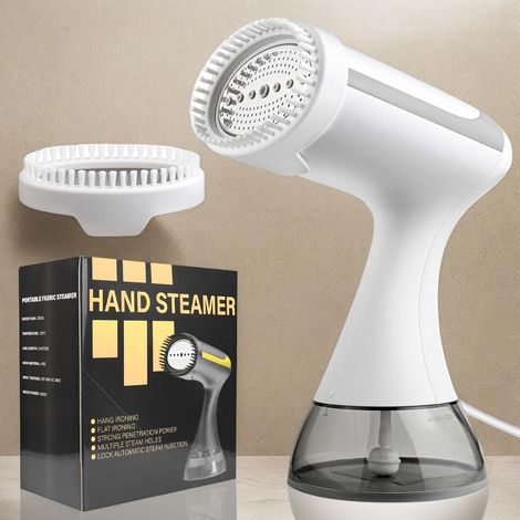 Defroisseur Vertical, 1600W Fer à repasser portable haute puissance pour la maison, le bureau, le voyage, réservoir d'eau de grande capacité de 400ML, Voyage Vapeur Steamer,Blanc (1/5)