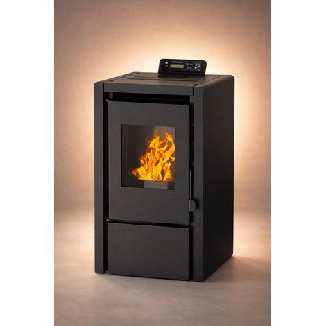 NEMAXX® PC5 stufa a pellet 5,3 kW A+ fino a 120 m³ – Modalità Chrono & ECO, WiFi Ready (App opzionale), combustione a depressione, protezione da surriscaldamento & spegnimento automatico – Nero (1/5)