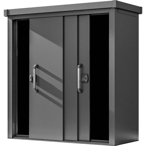GFP Primeyard Armoire de jardin en métal 180x78x191 cm Abris de jardin anthracite, plancher inclus (1/5)