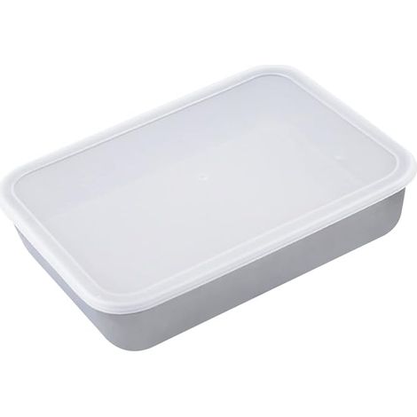 Stainless Steel Grill, Rectangular Roasting Oven Dish with Cooling Rack, Baking Tray Set for Beef, Chicken and Vegetables (26.5 x 20.5 x 5 cm with Lid) (1/3)