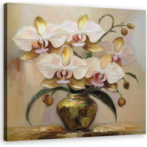Quadro su tela, Bouquet di fiori in un vaso - 50x50 (1/5)