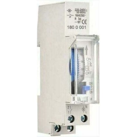 Minuterie mécanique 24H – Programmable 15 min – Installation sur rail DIN – Tension AC220-240V – Batterie intégrée NI-MH 1,2V 40mAh (1/5)
