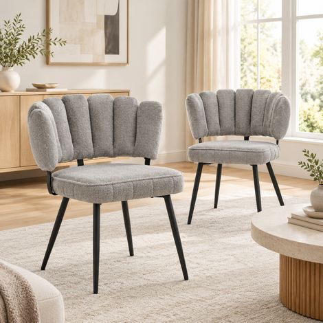MEUBLIV Set di 2 sedie da pranzo grigio chiaro e nero 60x46x80 cm (1/5)