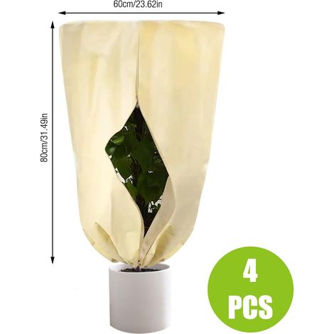 Coperture protettive per piante, 4 pezzi 80 60 cm Copertura invernale per piante da esterno con cerniera, Copertura invernale per piante da esterno, Copertura invernale per piante da esterno per pian (1/4)