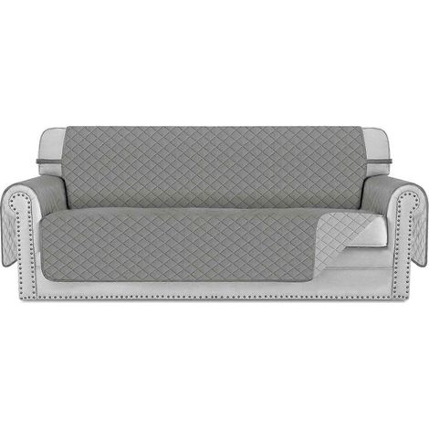 Housse de canapé 3 places, protection pour canapé pour chien, housse de meubles pour animaux, housse réversible et imperméable avec picots en mousse et sangle élastique (1/5)