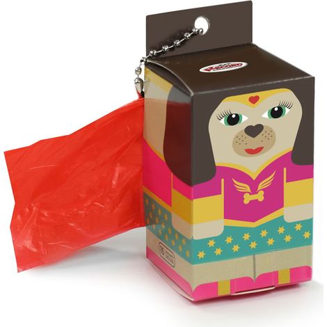 Dispenser doghero porta sacchetti igienici per cani in cartone