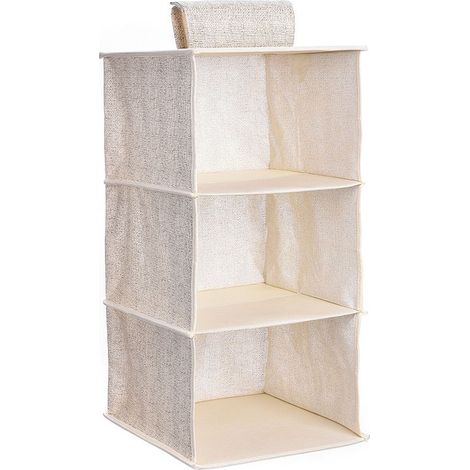 Étagère de penderie à Suspendre, Organisateur de Placard de Rangement Suspendu avec 3 Compartiments, Organisateur Suspendu Pliable et Gain de Place Système de Rangement (1/5)
