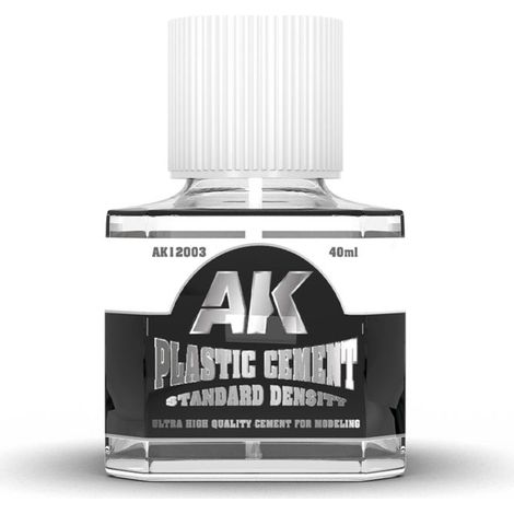 Colle pour plastique - AK INTERACTIVE - Plastic Cement Standard Density - Pinceau en fibres maxoma - Séchage rapide