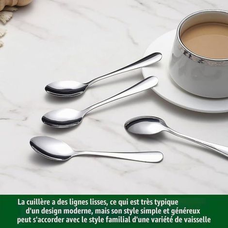 Cuillères à Café 12 Pièces 14cm,Set de Petites Cuillères en Inoxydable Thé,Dessert,Gce,Espresso (1/5)