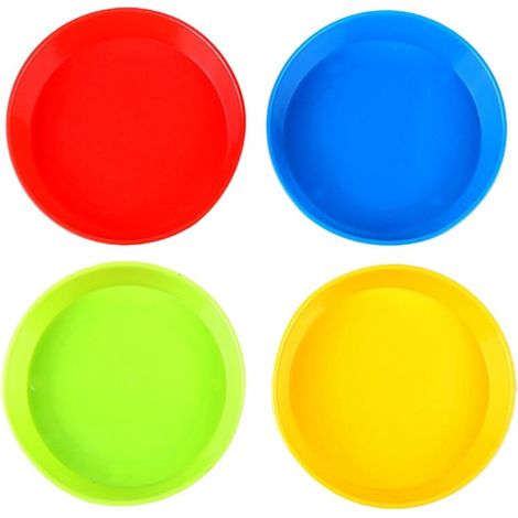 Bac à Peinture - 4 Pièces - 13,2 x 13,2 x 3 cm - En Plastique - Pour Aquarelle Huile et Peinture Colorée - Idéal Enfants et Ateliers Créatifs (1/5)