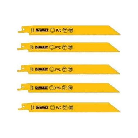 Coffret de 5 Lames DEWALT DT2359 pour scie sabre Bi-Métal 152mm