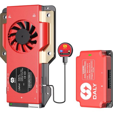 BMS 24V 8S 500A Équilibrage - Smart WiFi Bluetooth BMS avec équilibrage Actif des cellules 5A Prise en Charge RS485 Can pour Batterie LiFePO4 24V Machine Propre Stockage d'énergie RV (1/5)