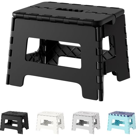 Marchepied Pliable en Plastique de 21 cm - pour Adulte - Marche Pliante et Portable - pour Chambre à Coucher - Noir (1/5)