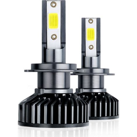 Ampoule LED H7, phare de voiture et de moto 5000LM, phare de voiture antibrouillard, 12V 6000K, 2 ampoules (1/5)