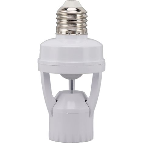 Douille à détecteur de mouvement PIR, adaptateur pour ampoule à vis E27, allumage et extinction automatiques réglables, veilleuse pour garage ou sous-sol (1/5)