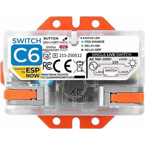 Smart Switch C6 IoT mit Einzeldraht-WLAN, ESP32-C6-Verriegelungsrelais, AC100–230V-Eingang, ESP-NOW-Kommunikation (1/5)