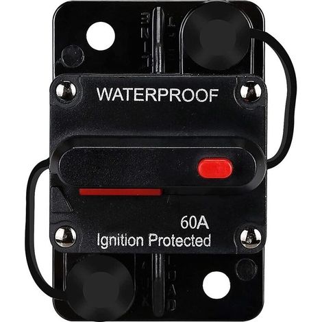 – Disjoncteur étanche 60A – Réinitialisation manuelle – 12V-48V DC – Protection électronique pour bateau et véhicule