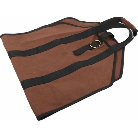 Toile Sac à bûche Cheminée Sac de chauffage Imperméable Transporteur de bois extérieur rangement pour le bois de avec anti-dérapantes Solide poignées Sangles Porte-bûches marron(99x45,7cm)-LIAIKI (1/5)