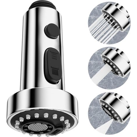 3 Modes Tête Robinet de Cuisine Remplacement, Douchette pour Extractible Mitigeur Cuisine Universel G1/2,Robinet Cuisine Pivotant à 360°,Douchette Evier Cuisine Remplacement Filetage Mâle (1/5)
