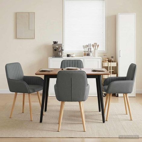 vidaXL Sillas de comedor 4 uds. Tela Gris oscuro 56,5 x 50 x 87,5 cm (1/5)