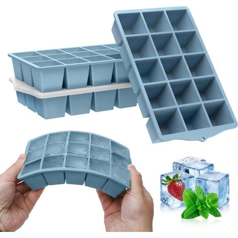 Eiswürfelform Silikon mit Deckel, 4 Stück, BPA Frei, Stapelbar (1/5)