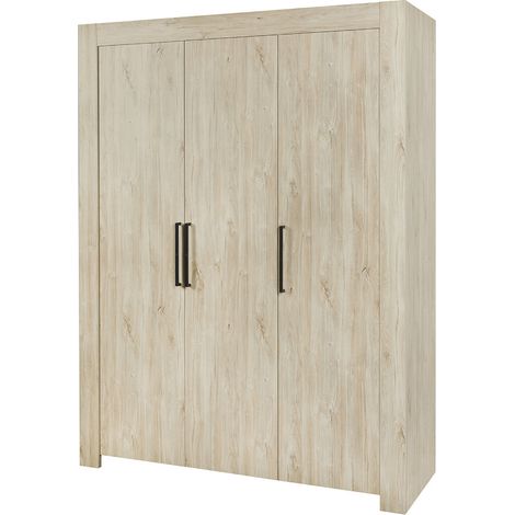 Armoire adulte contemporaine 165 cm chêne clair Venisio (1/5)