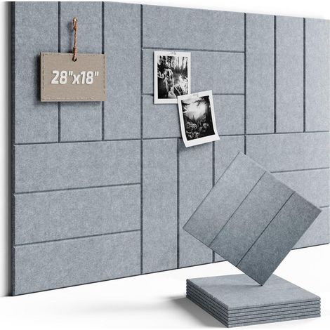 Panneaux acoustiques auto-adhésifs en feutre 24x24x0.9 cm 12 pièces – panneau mural décoratif et isolant léger pour bureau et maison (1/5)