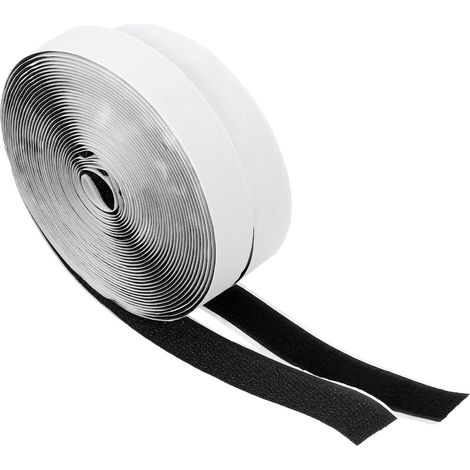 Ruban Auto-agrippant en Nylon Noir 2 Rouleaux Adhésion Forte et Application Peel And Stick, pour Bureau et Coussin de Canapé (1/5)