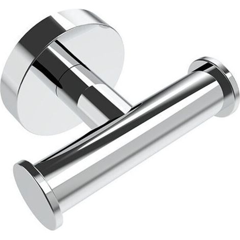Doppelter runder Wandhaken aus Chrom – Handtuchhaken fürs Badezimmer, 1 Stück, glänzende Oberfläche und modernes Design